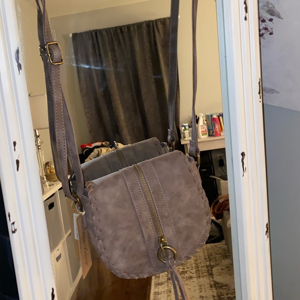 Grey crossbody purse